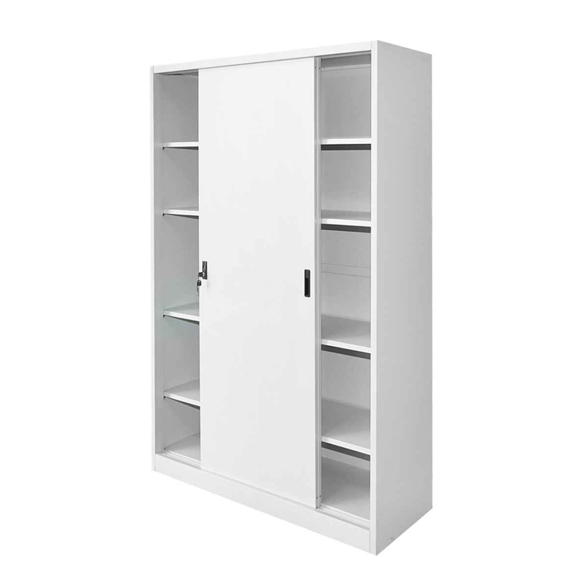 Dulap metalic fiset 1900x1200x450mm cu 2 usi culisante securizate, 4 polite, max 50kg/polita, gri, Cod: BK92939, Echivalență: DISEG34, Breckner Germany - 3 | YEO