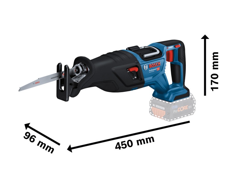 Ferăstrău cu cablu BOSCH GSA 185-LI în geantă (1 x acumulator 5.0 Ah + încărcător rapid)