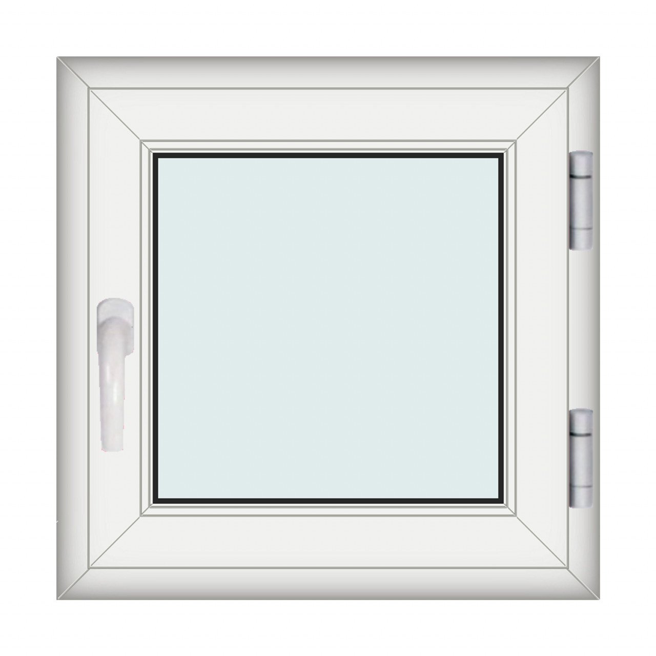 Fereastra 70x70cm, 1 canat, alb, dreapta si rabatare, Eurotech, 8.1cm, 6 camere, 3 garnituri