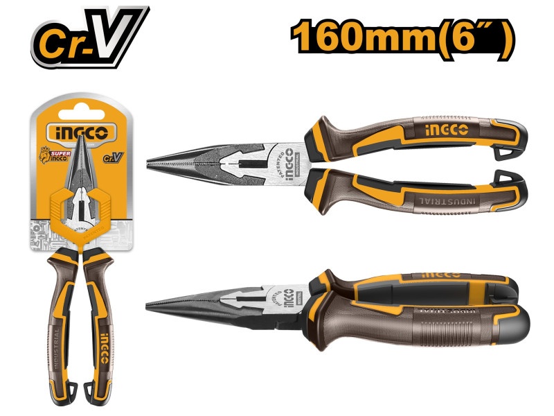 INGCO Clește cu nas lung 160 mm CrV