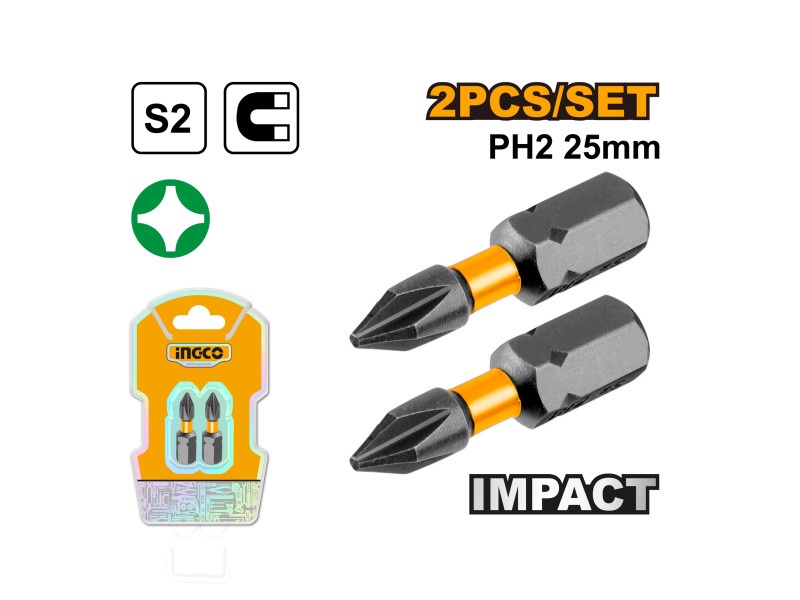 INGCO Impact bit punct PH2 x 25 mm (2 buc)