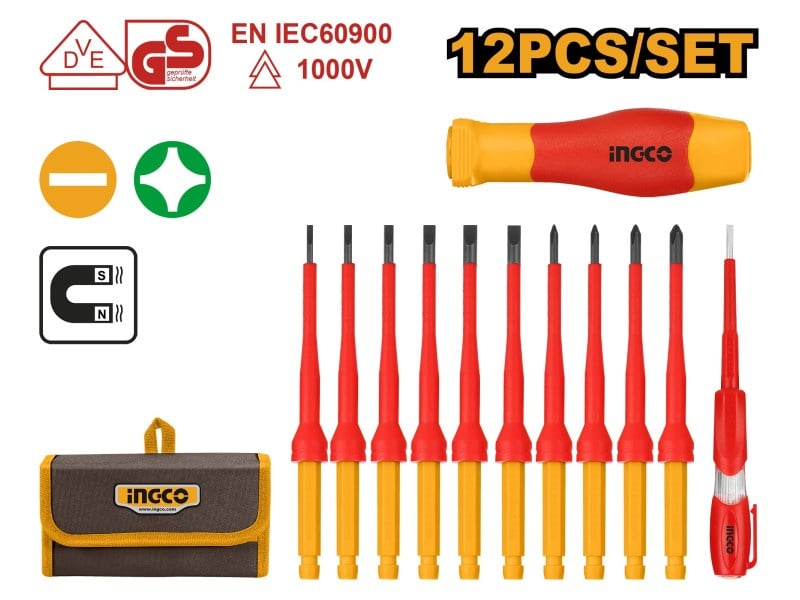 INGCO Set șurubelnițe izolate 12 piese până la 1000 V izolate
