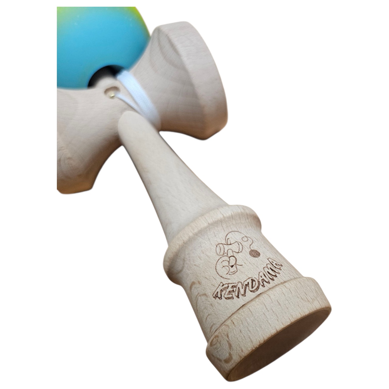 Kendama Grip din Lemn – 18 cm, Bilă Cauciucată Antiderapantă, Model Colorat Degradé - partea superioara Roz