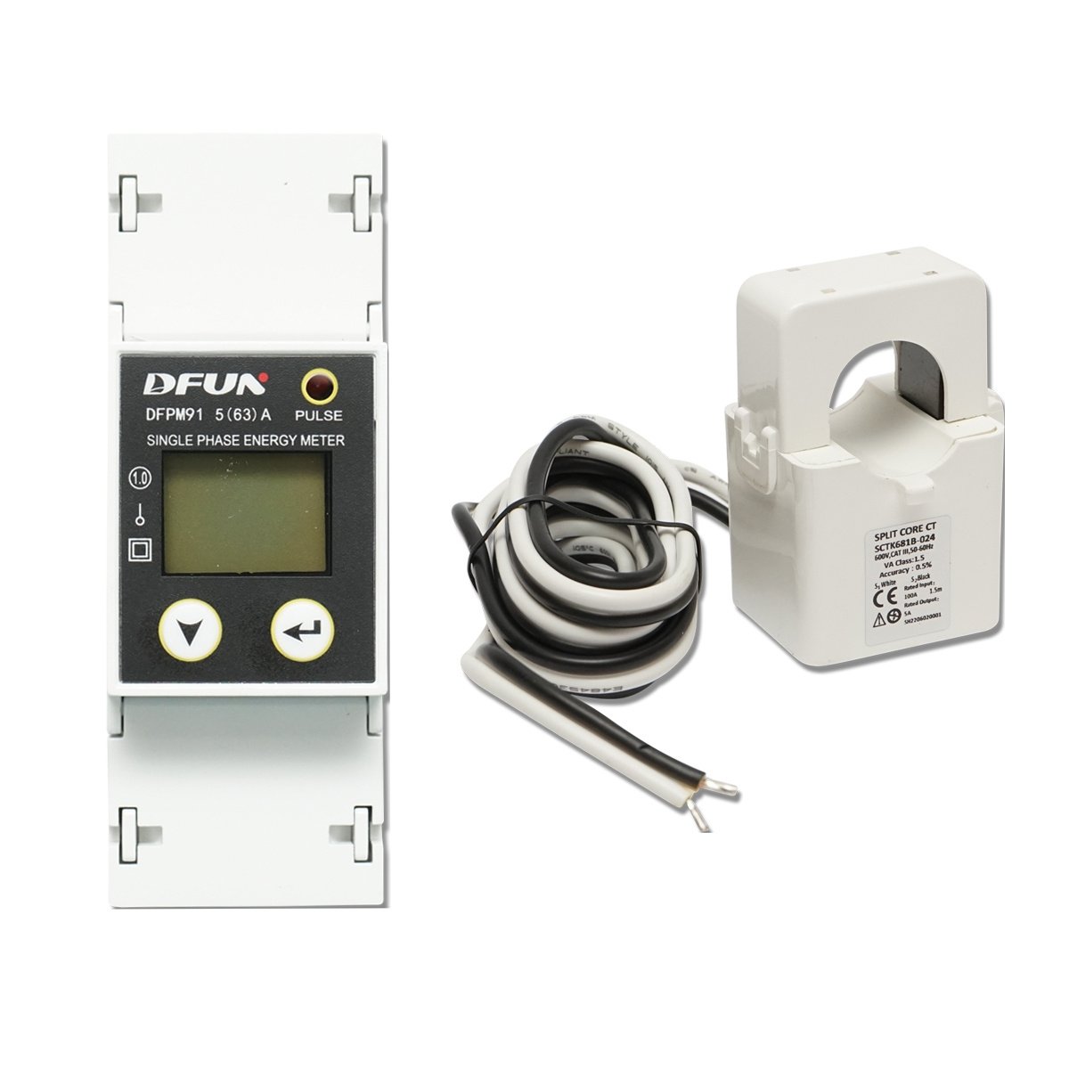 Kit releu putere DFUN DFPM91 smart meter, monofazic 220V, 63A cu siguranta digitala, transformator Split Core 600V, 50-60Hz, Cod: DISHN73, Brand: BRECKNER GERMANY