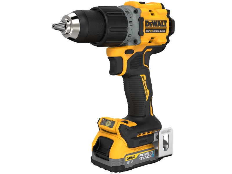 Mașină de găurit și găurit fără fir DEWALT 18 V fără perie de carbon (2 baterii de 1,7 Ah + încărcător + TSTAK) DCD800E2T