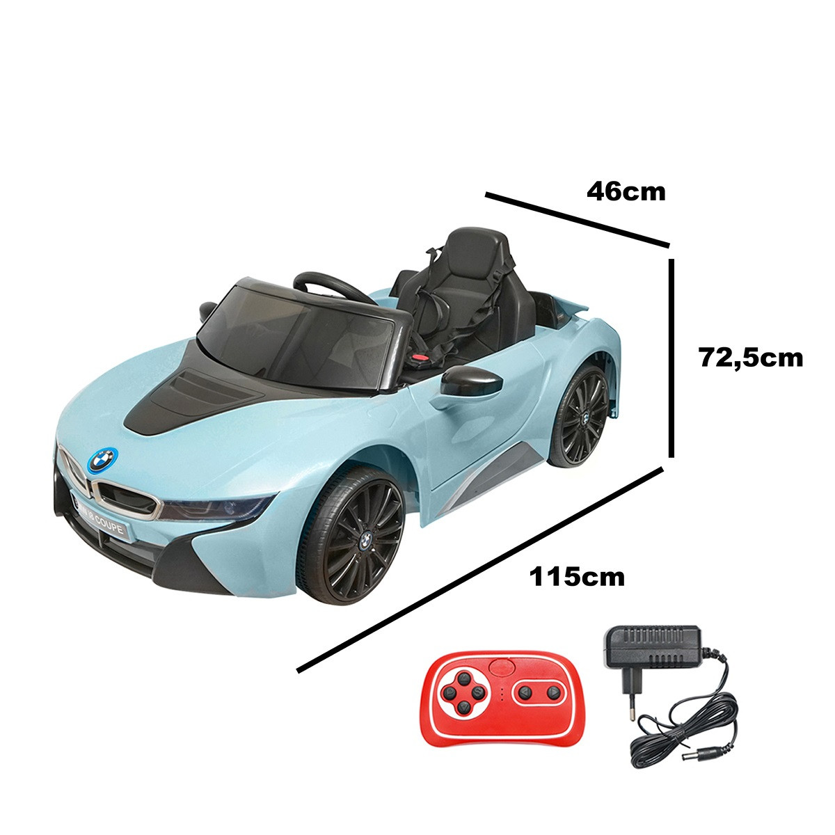 Masinuta electrica cu telecomanda, pentru copii, BMW i8 coupe, 6V/7Ah, JE1001, cu scaun piele, Cod: DISLF27, Lean Cars