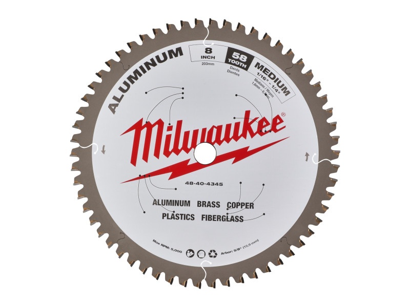 MILWAUKEE Lamă de ferăstrău pentru aluminiu 203 x 5/8" x 2,4 mm /58T