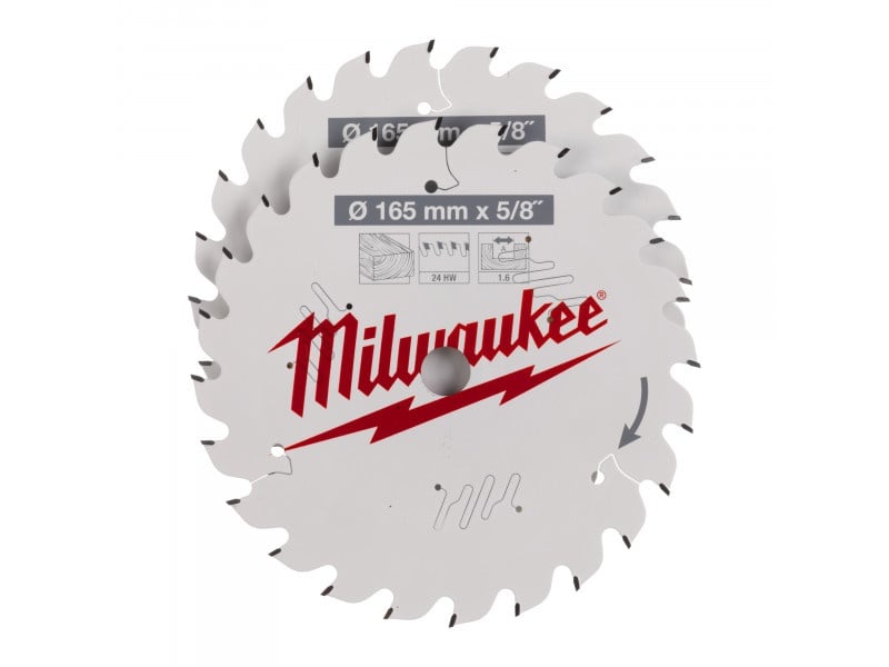 MILWAUKEE Lamă de ferăstrău pentru lemn 165 x 15,87 x 1,6 mm / 24T (2 buc)