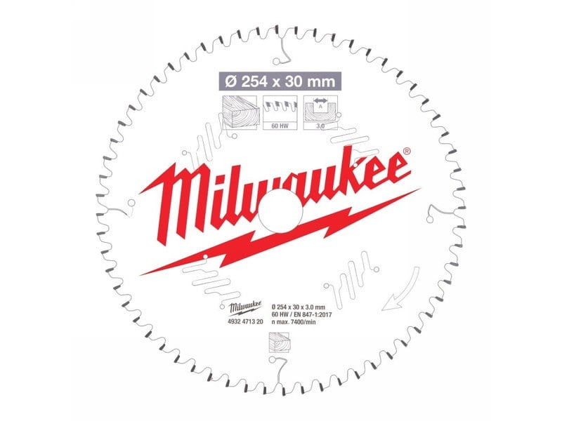 MILWAUKEE Lamă de ferăstrău pentru lemn 254 x 30 x 3,0 mm / 60T