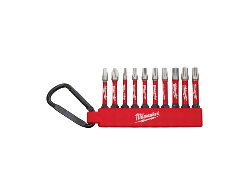 MILWAUKEE Set de vârfuri de biți cu carabinier 10 piese 1/4" Hex Shockwave™ set 2