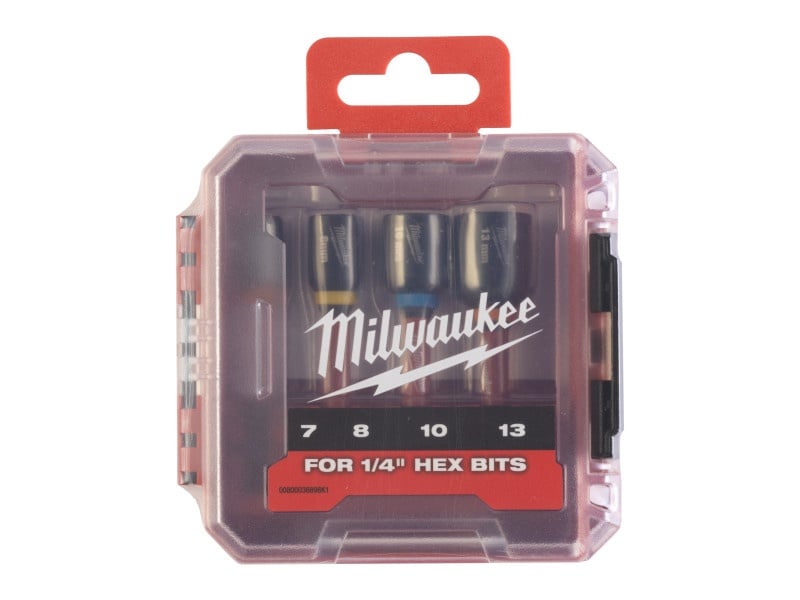 MILWAUKEE SHOCKWAVE™ Set șurubelnițe 4 piese 7 / 8 / 10 / 13 x 65 mm 1/4" Hex magnetic