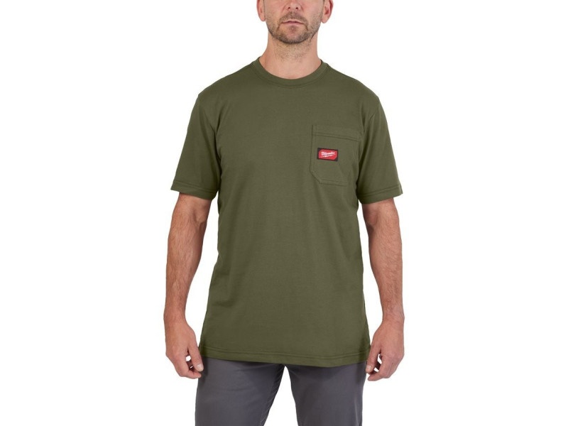 MILWAUKEE Tricou cu mânecă scurtă cu buzunar verde WTSSGRN M