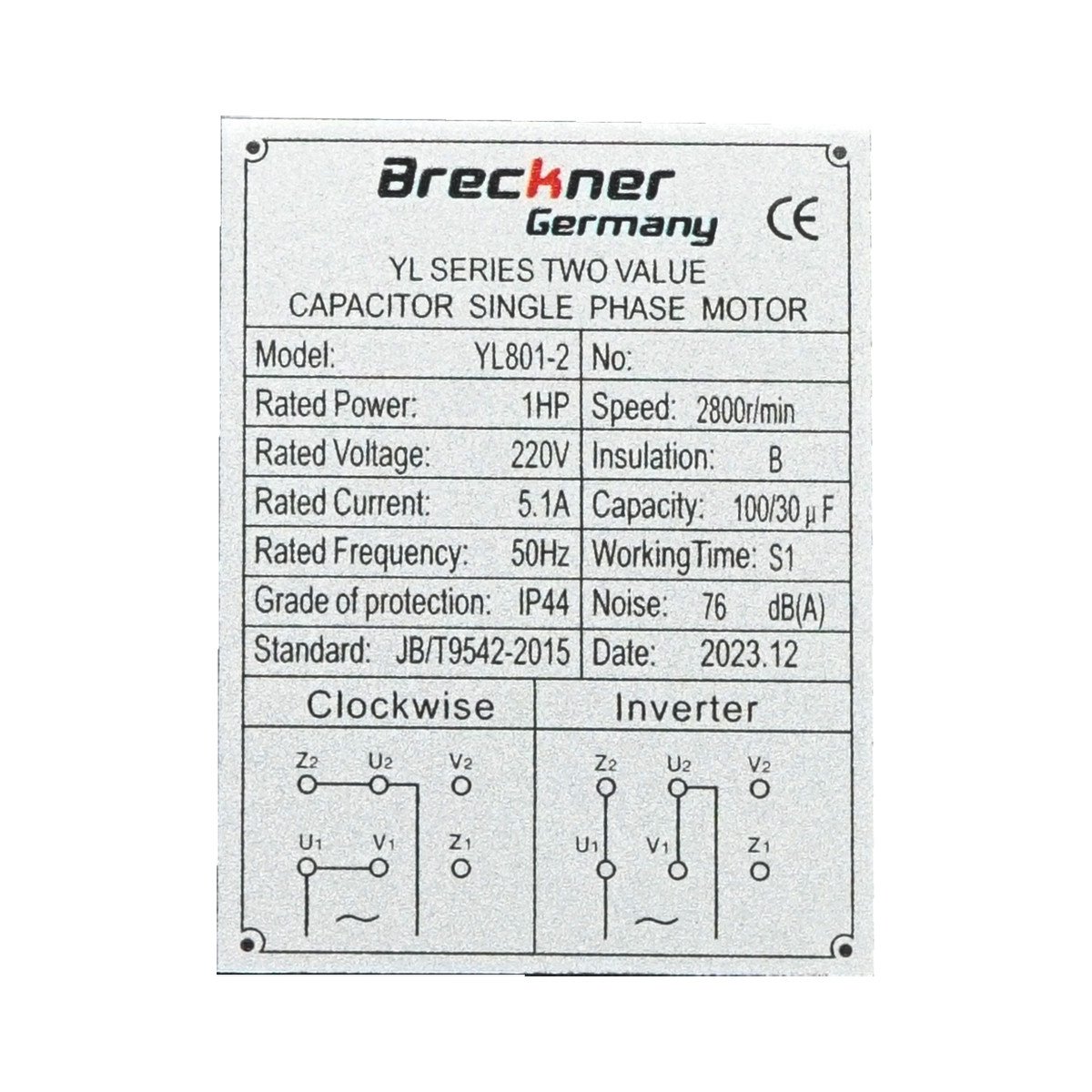 Motor electric monofazat 0.75 KW, 220V cu bobinaj din cupru si carcasa de aluminiu IP44, Cod: 40TH199, Brand: THOR