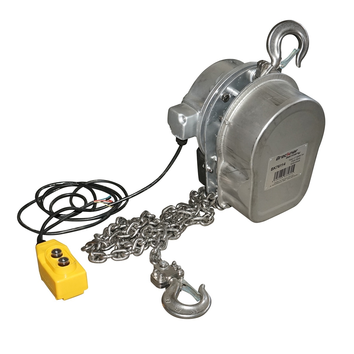 Palan electric inox 220V, 500W cu lant 3m, sarcina maxima 1000 kg, carlig cu siguranta , Cod: BK76114, Breckner Germania
