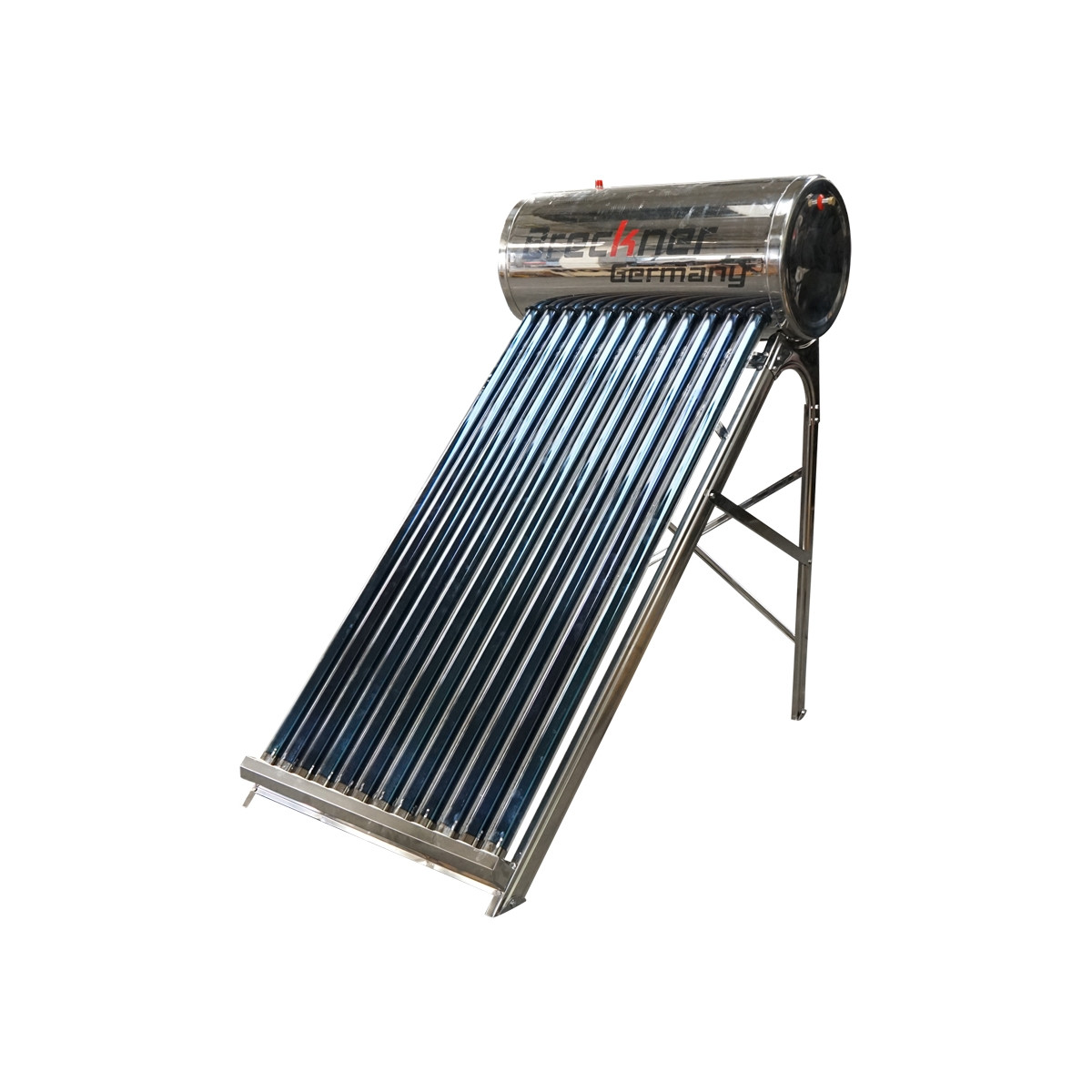 Panou solar nepresurizat inox, cu 12 tuburi pentru apa calda, boiler 120L, Cod: BK69618, Echivalență: DISLD99, Breckner Germany