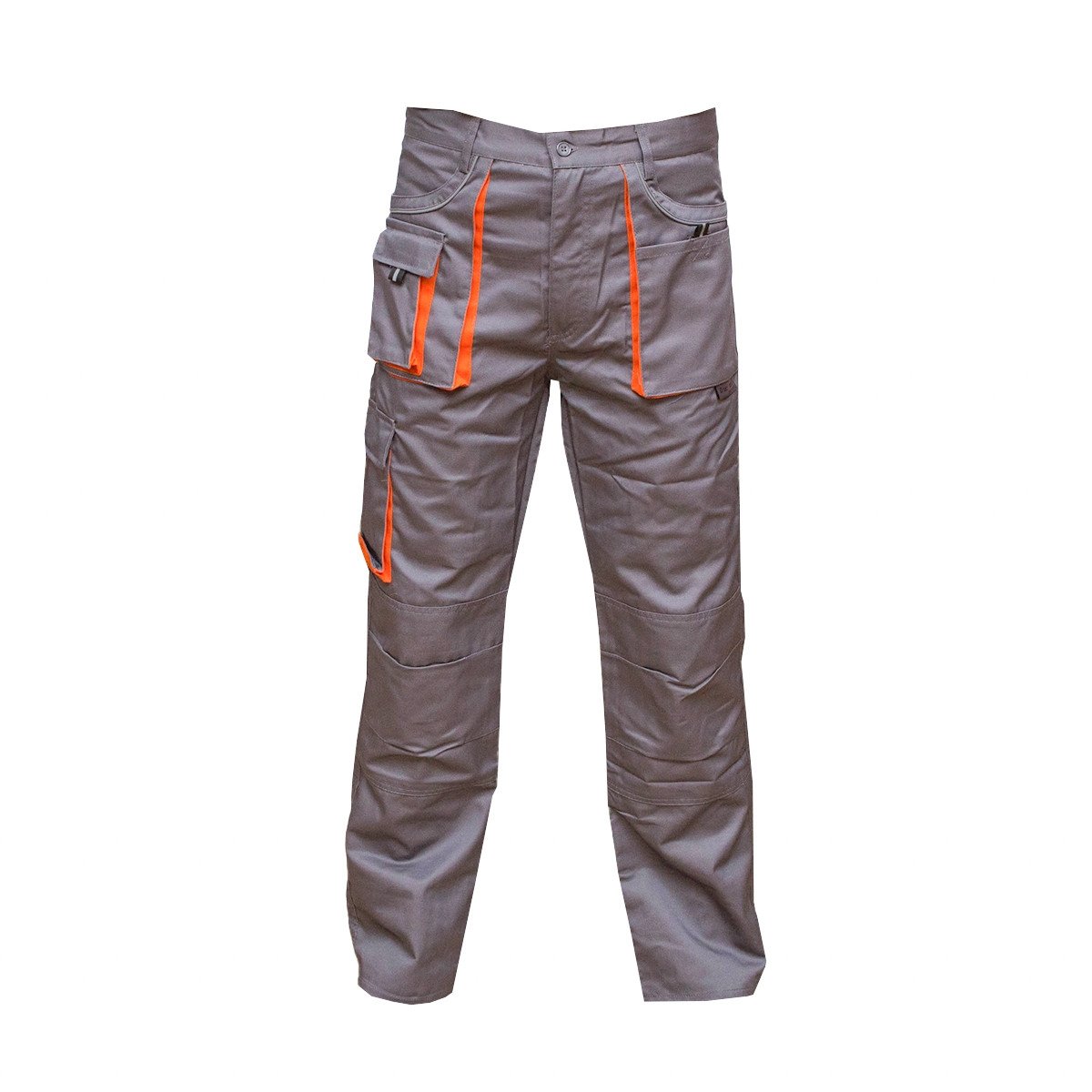 Pantaloni de lucru poliester cu bumbac 235g/m2, gri cu portocaliu marimea 62, Cod: BK77153, Breckner Germany