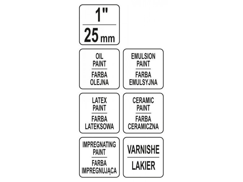 Perie YATO 1" / 25 mm cu peri amestecați - 2 | YEO