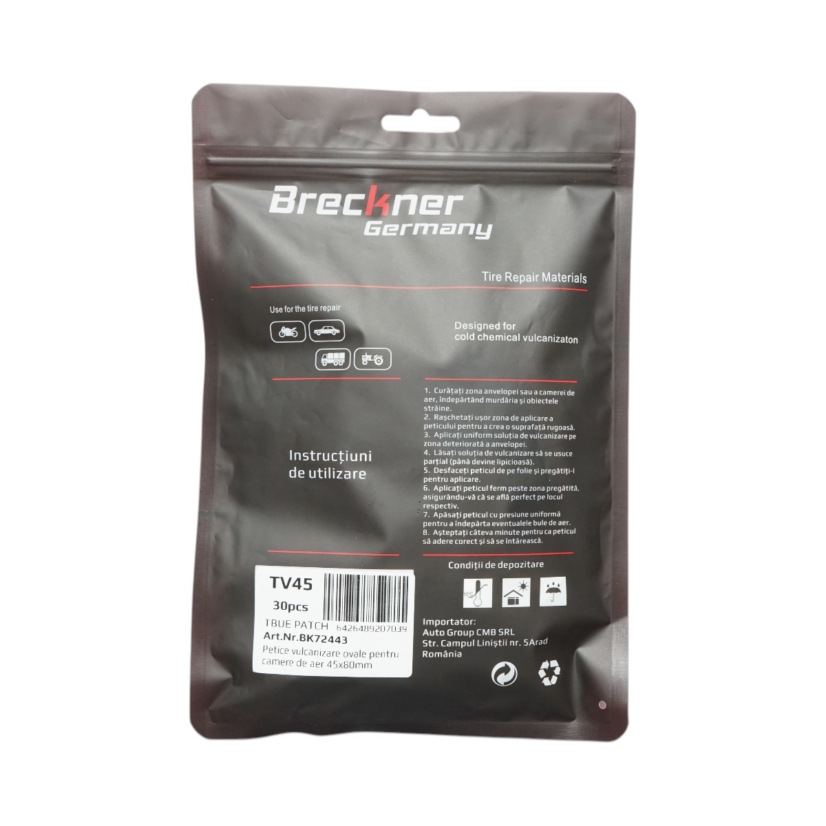 Petice vulcanizare ovale 45x80mm pentru camere de aer , Cod: BK72443, Breckner Germany - 2 | YEO