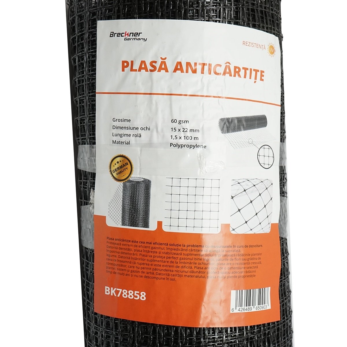 Plasa anti cartita 60g, 1.5x100m cu ochi 15x22mm, Cod: BK78858, Brand: BRECKNER GERMANY - 2 | YEO