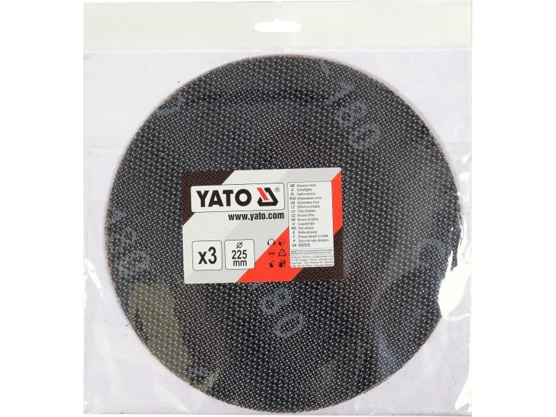 Plasă de șlefuit YATO Velcro 225 mm / P180 (3 buc) - 1 | YEO