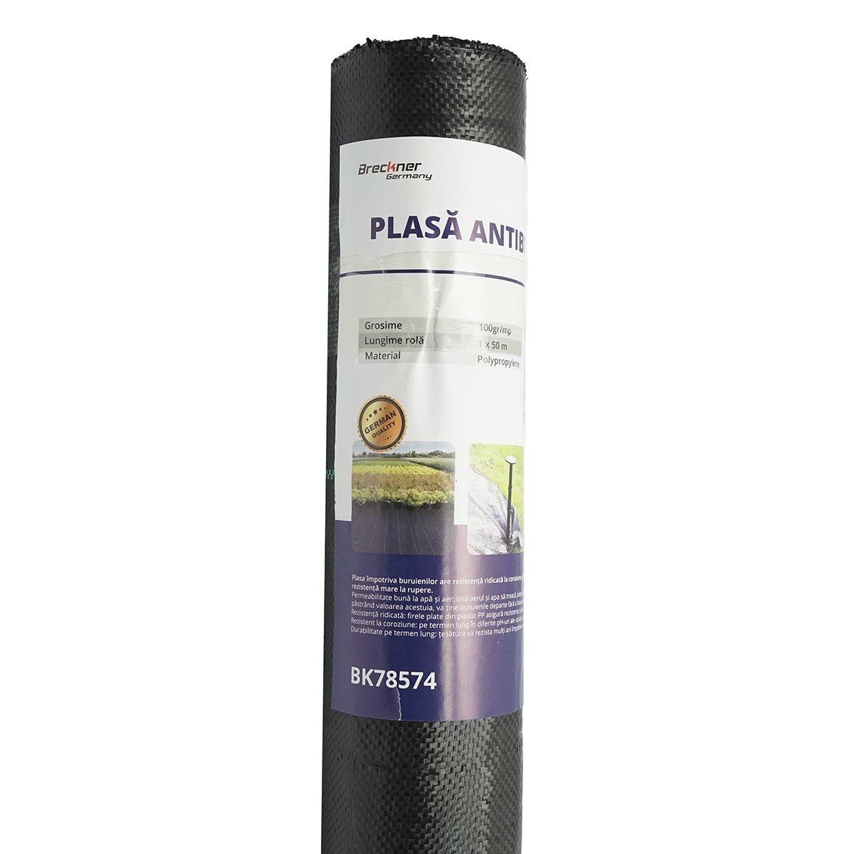 Plasa mulcire, anti buruieni 1x50m, 100gr/m2 neagra, permiabila, Cod: BK78574, Brand: BRECKNER GERMANY - 1 | YEO