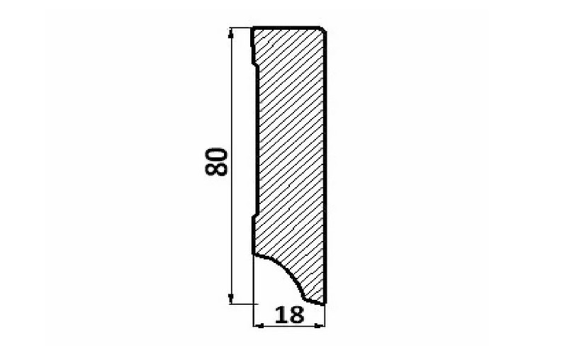 Plinta Mdf, alba, 240 x 1.8 x 8 cm, Cubic, P80C.01, Egger