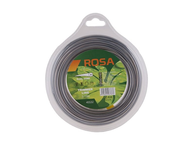 ROSA frânghie de tuns iarba 3 mm x 15 m pătrat armat