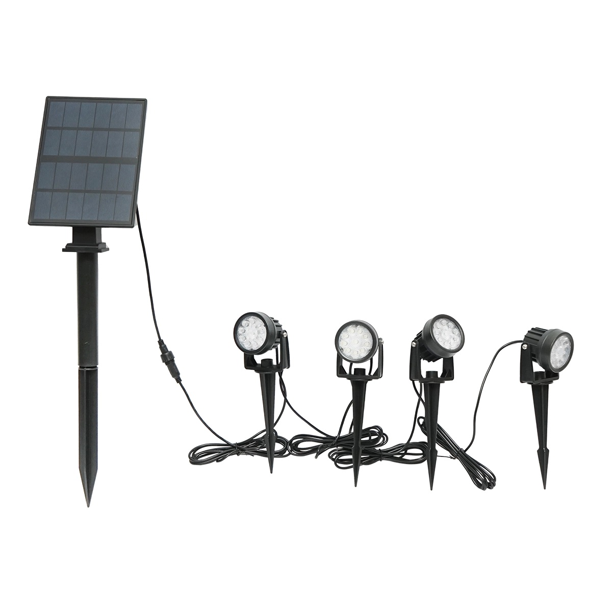 Set 4 lampi de gradina cu panou solar 2.5W/6V si baterie 3.7V/1.8 Ah, telecomanda IP65,Cod: BK69954, Brand: BRECKNER GERMANY