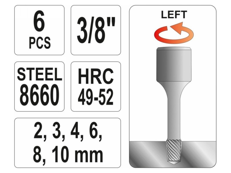 Set șurubelnițe YATO 6 piese 3/8" M2-M10 - 2 | YEO