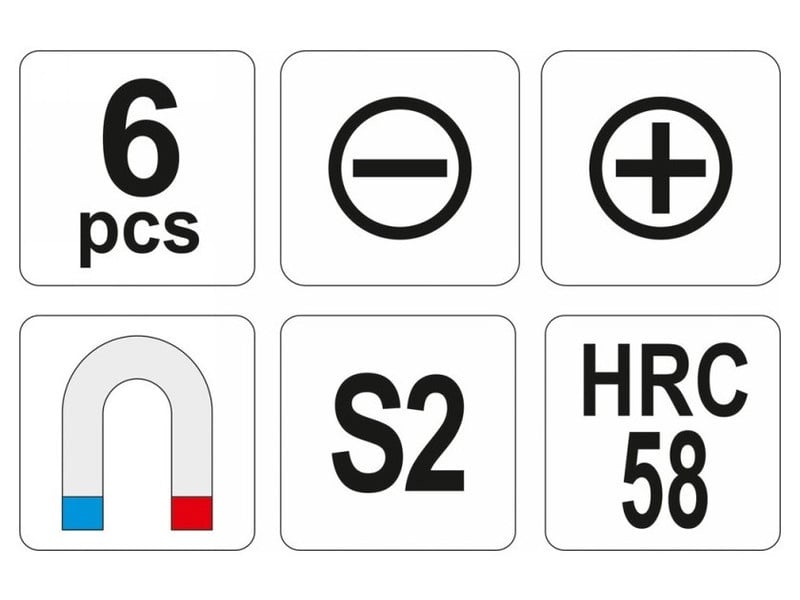 Set șurubelnițe YATO 6 piese magnetice S2