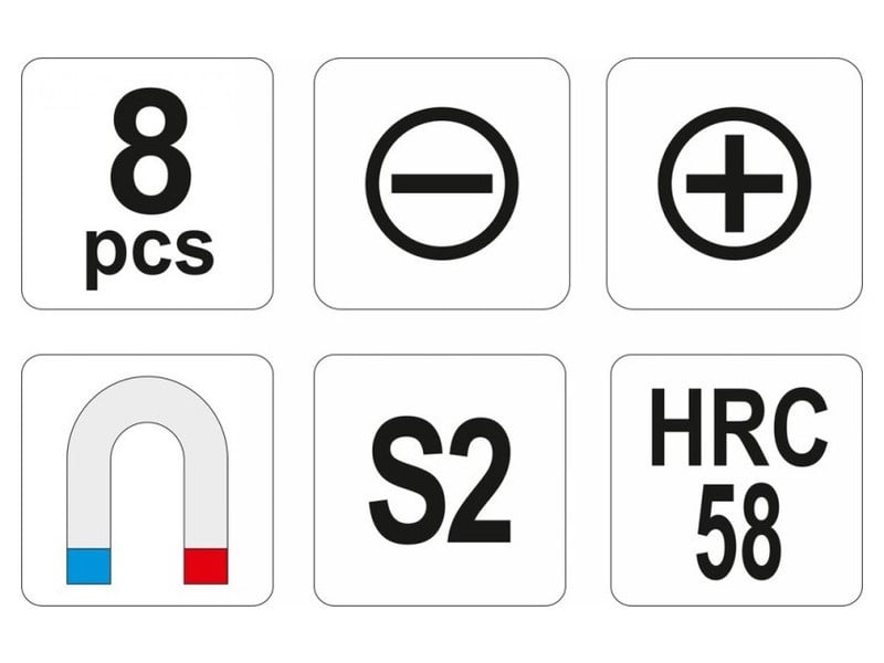 Set șurubelnițe YATO 8 piese magnetice S2 - 2 | YEO