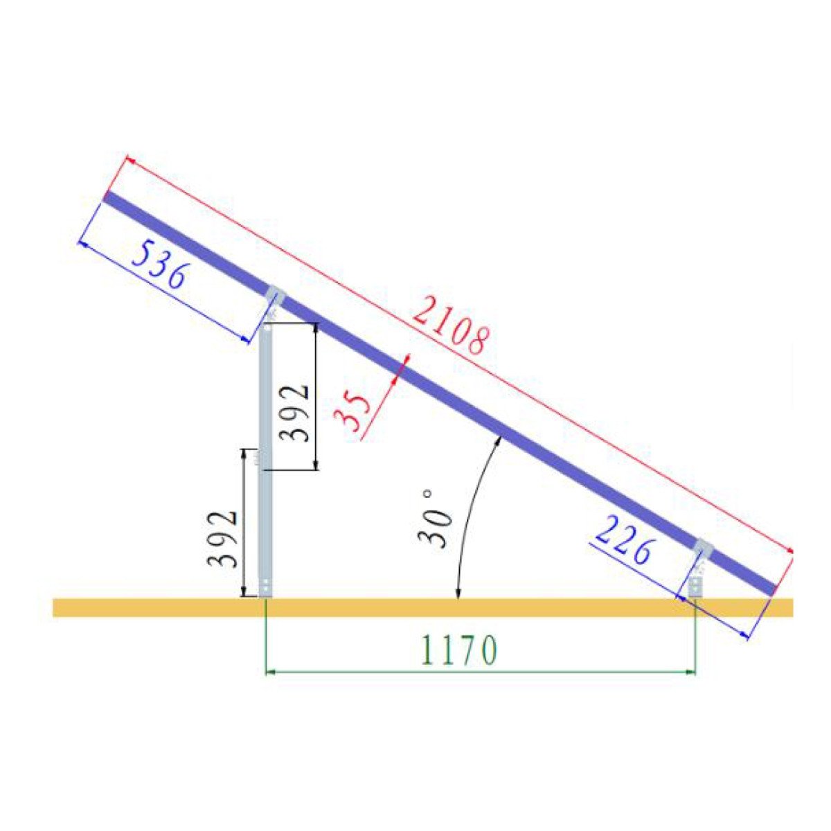 Sistem complet montare, structura acoperis pentru 4 panouri solare fotovoltaice cu unghi reglabil 15-30 grade, Cod: BK77904, Brand: BRECKNER GERMANY - 2 | YEO