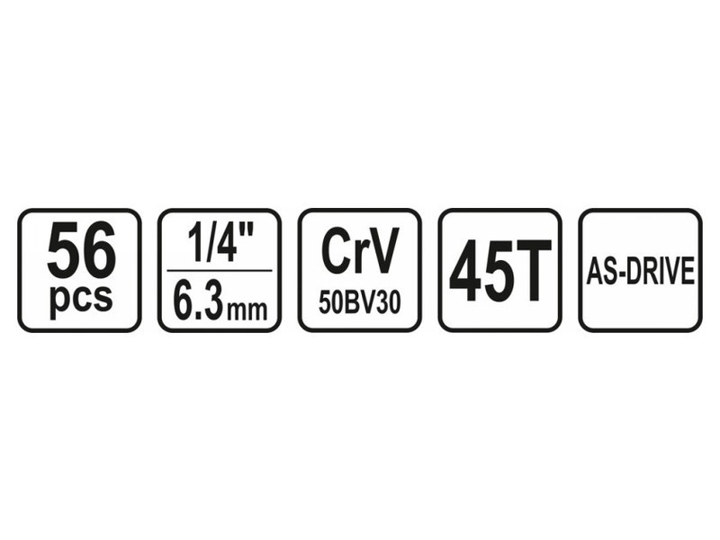 STHOR Set mufe 56 piese 1/4" 4-13 mm CrV - 4 | YEO