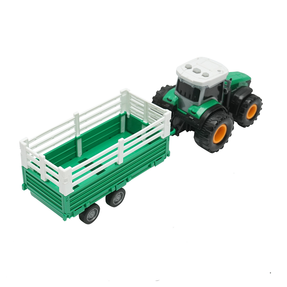Tractor verde cu remorca, 304x85x83mm jucarie copii +3 ani, Cod: DISLW90G - 3 | YEO