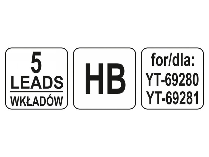 YATO Ascuțitoare de creioane inserție grafit 110 mm gri HB (5 buc) - 2 | YEO