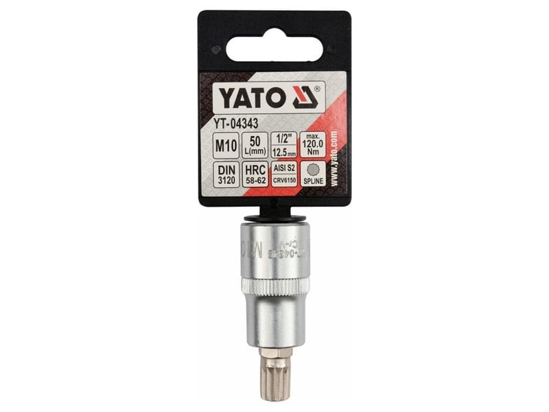 YATO Bit cheie tubulară Spline 1/2" M10 CrV - 2 | YEO