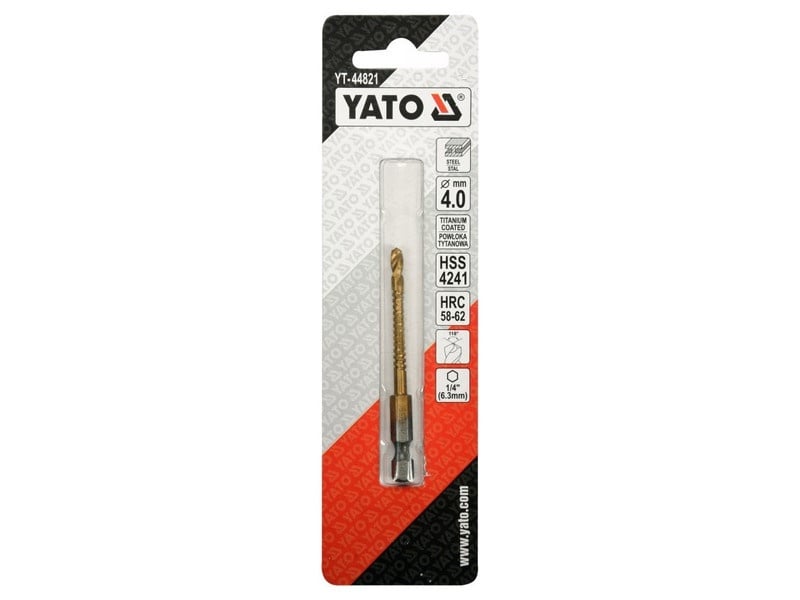 YATO Burghiu de frezat metalic 4,0 x 78 mm suport bit HSS-TiN - 2 | YEO