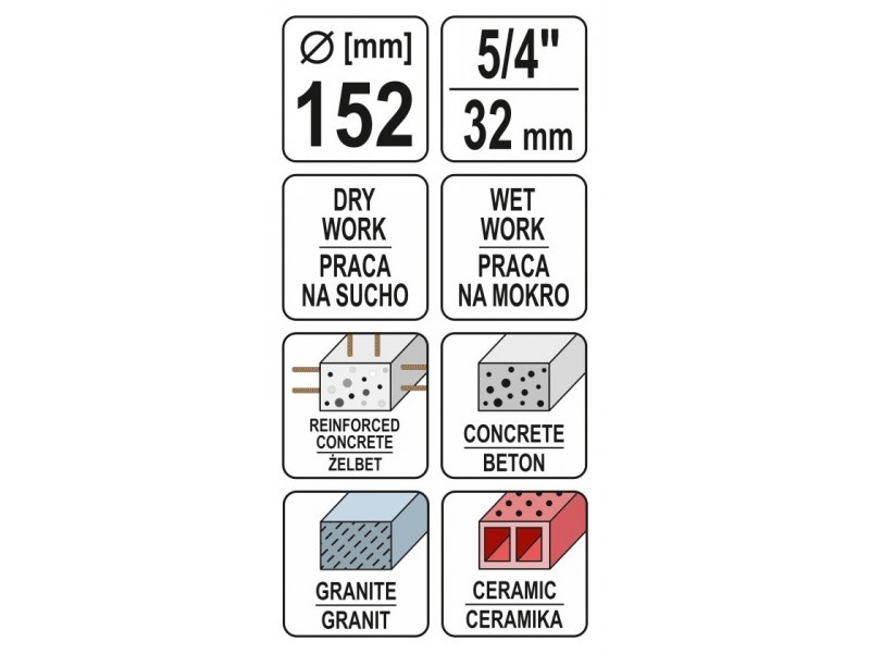 YATO Burghiu diamantat 152 mm - 3 | YEO