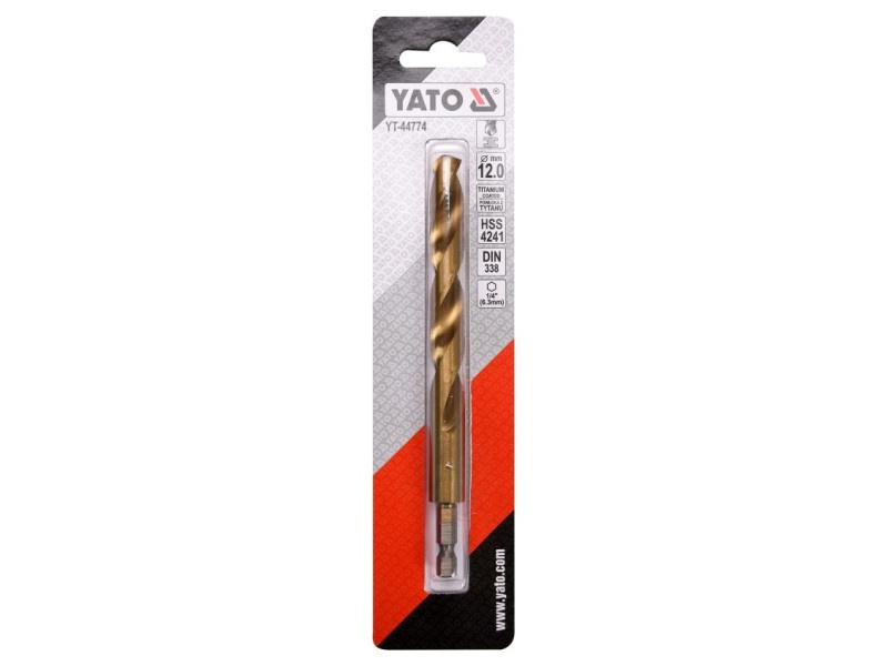YATO Burghiu spiralat 12,0 x 151/101 mm HSS-TiN suport bit - 2 | YEO