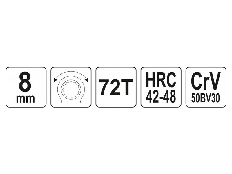 YATO Cheie stea cu clichet 8 mm / 140 mm CrV - 3 | YEO