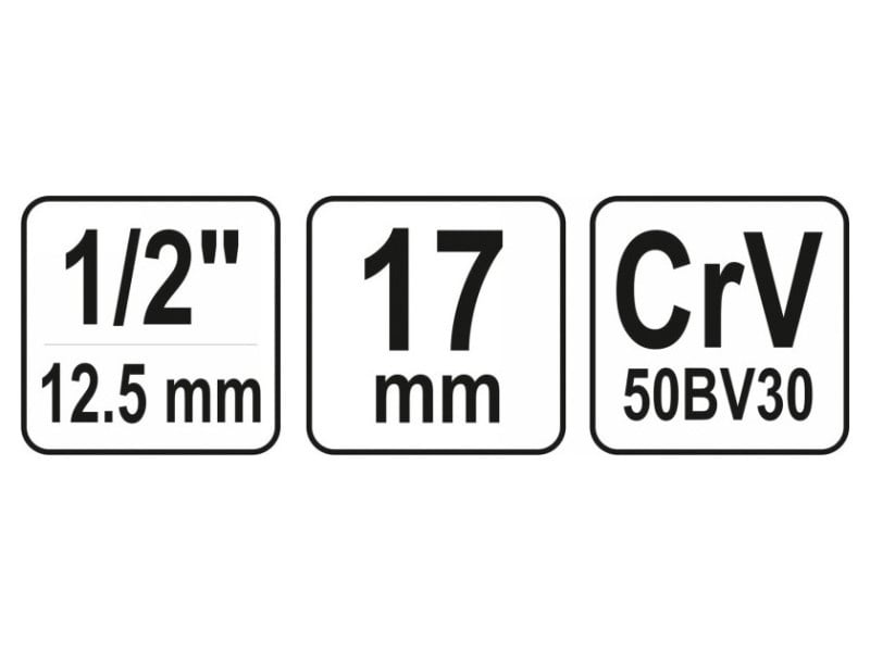 YATO Cheie tubulară Spline 1/2" 17 mm CrV - 2 | YEO