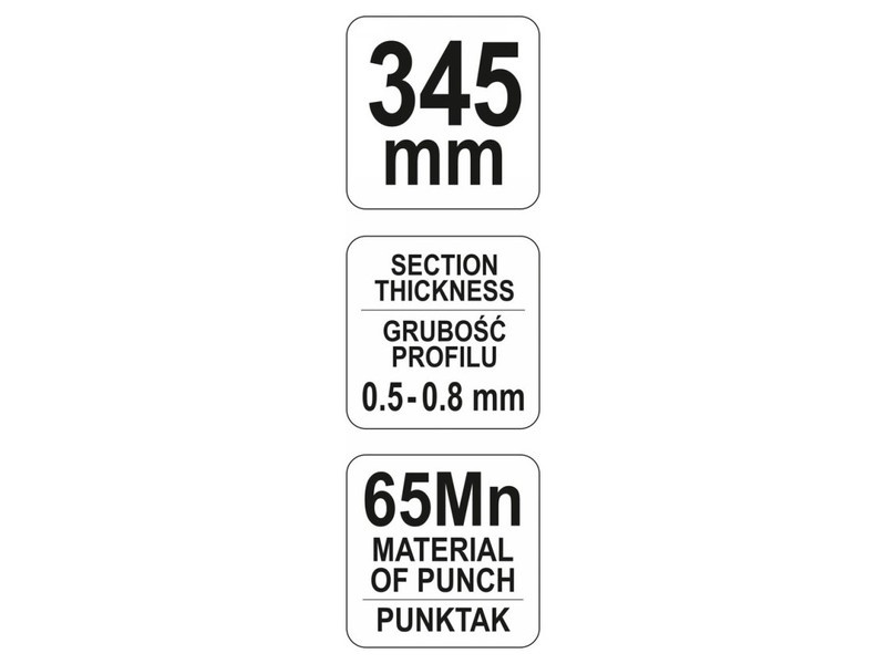 YATO Clește de îmbinat profile (pentru gips-carton) 345 mm d= 0,5-0,8 mm