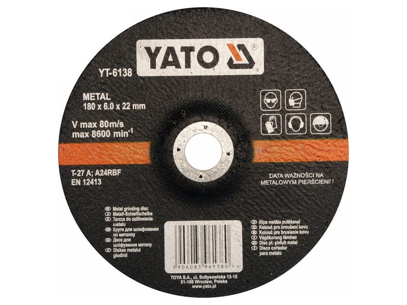 YATO Disc de curățare pentru metal 180 x 22,2 x 6,8 mm