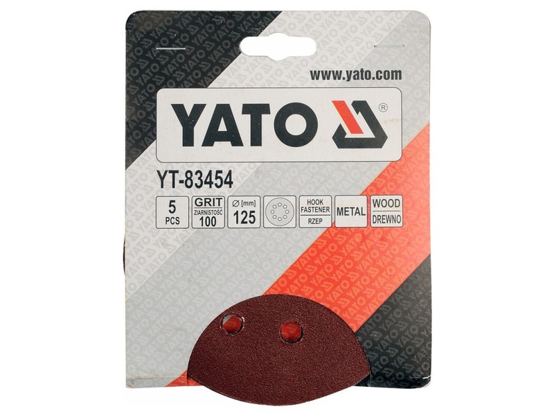 YATO Disc de fixare Velcro 125 mm / P100 8 găuri (5 buc) - 1 | YEO