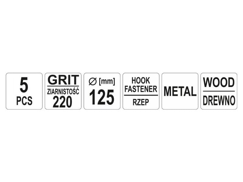 YATO Disc de fixare Velcro 125 mm / P220 (5 buc)