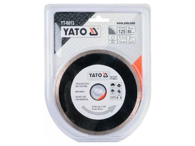 YATO Disc de tăiere diamantat 125 x 2,2 x 5,3 x 22,2 mm continuu - 1 | YEO