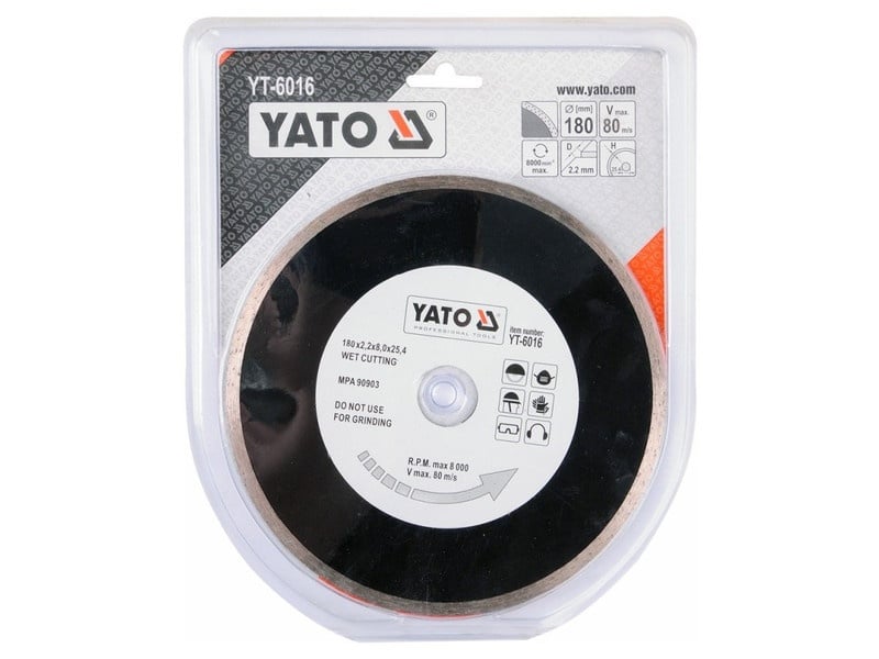 YATO Disc de tăiere diamantat 180 x 2,2 x 5,3 x 25,4 mm continuu - 2 | YEO