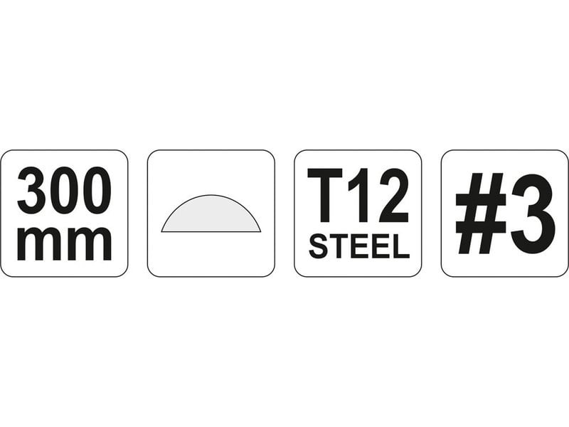 YATO fișier cu jumătate de roată 300 mm / #3 fin