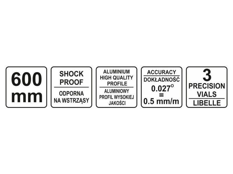 YATO nivel de spirit 3 nivel 2 mânere 600 mm