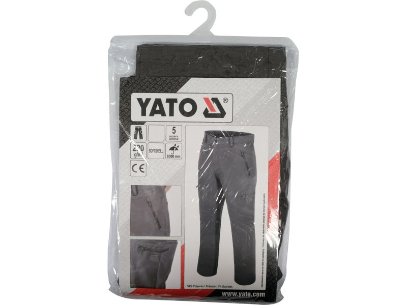 YATO Pantaloni de protecție de lucru softshell pentru talie gri închis mărimea L